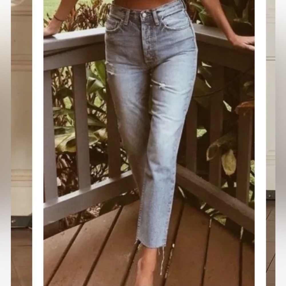 Boyish Light Blue High Rise Rigid Skinny Straight Leg Jeans
